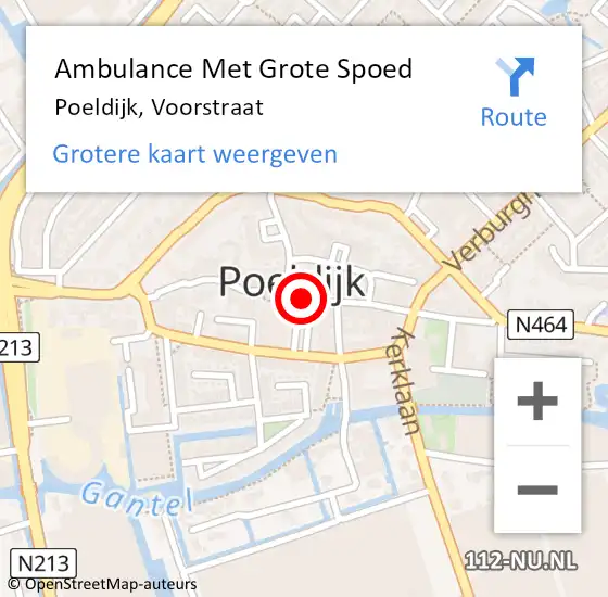 Locatie op kaart van de 112 melding: Ambulance Met Grote Spoed Naar Poeldijk, Voorstraat op 9 november 2023 19:55