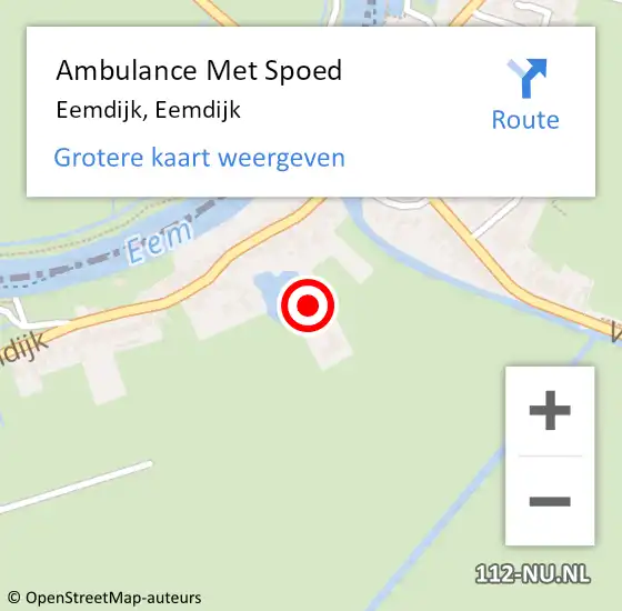 Locatie op kaart van de 112 melding: Ambulance Met Spoed Naar Eemdijk, Eemdijk op 10 november 2023 03:52