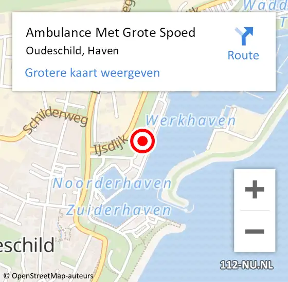 Locatie op kaart van de 112 melding: Ambulance Met Grote Spoed Naar Oudeschild, Haven op 10 november 2023 05:43