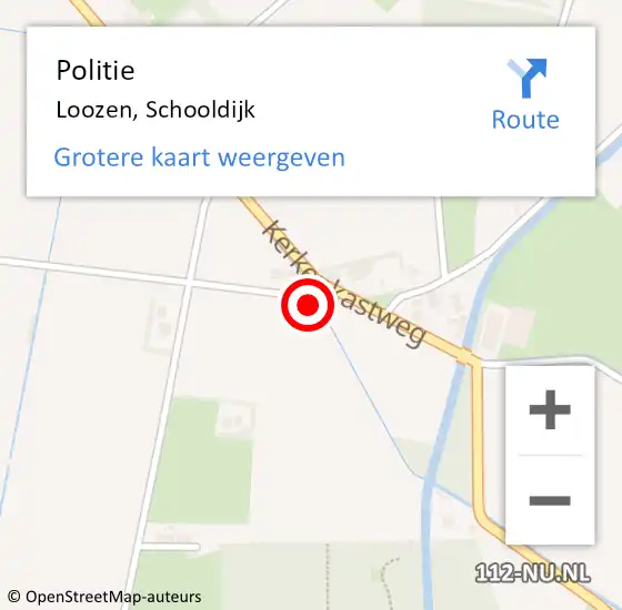 Locatie op kaart van de 112 melding: Politie Loozen, Schooldijk op 10 november 2023 08:32