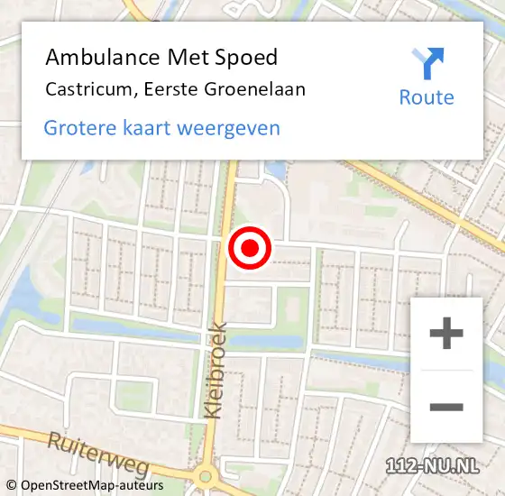 Locatie op kaart van de 112 melding: Ambulance Met Spoed Naar Castricum, Eerste Groenelaan op 10 november 2023 08:52
