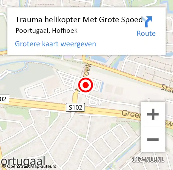Locatie op kaart van de 112 melding: Trauma helikopter Met Grote Spoed Naar Poortugaal, Hofhoek op 10 november 2023 11:27