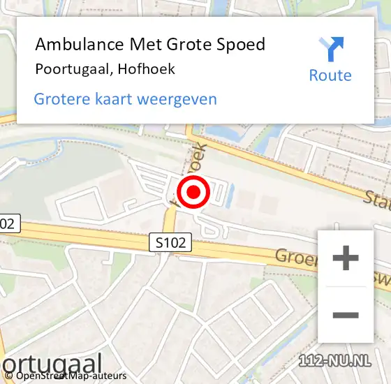 Locatie op kaart van de 112 melding: Ambulance Met Grote Spoed Naar Poortugaal, Hofhoek op 10 november 2023 11:28