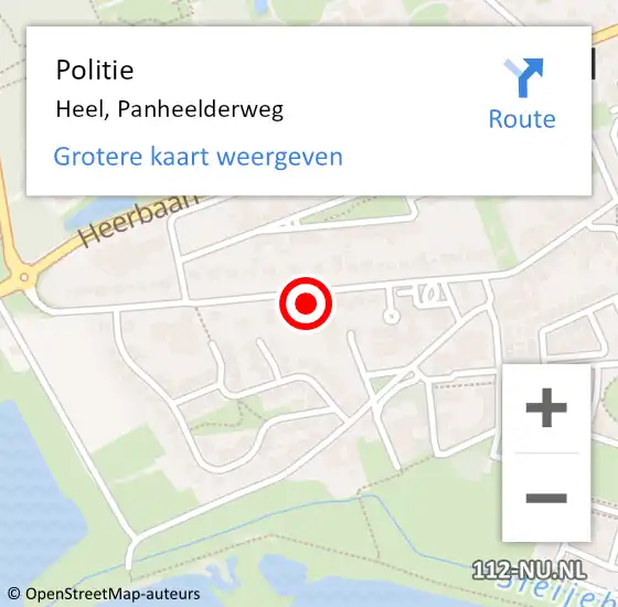 Locatie op kaart van de 112 melding: Politie Heel, Panheelderweg op 10 november 2023 14:25