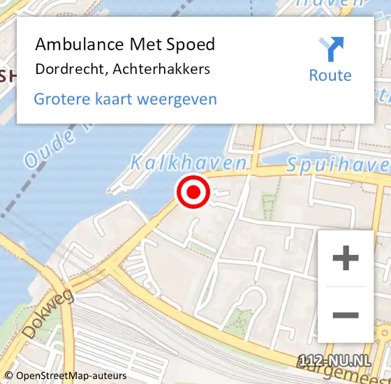 Locatie op kaart van de 112 melding: Ambulance Met Spoed Naar Dordrecht, Achterhakkers op 10 november 2023 16:14