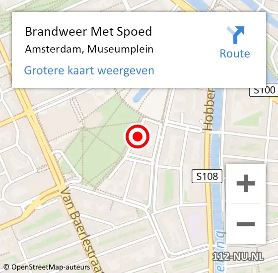Locatie op kaart van de 112 melding: Brandweer Met Spoed Naar Amsterdam, Museumplein op 10 november 2023 17:20