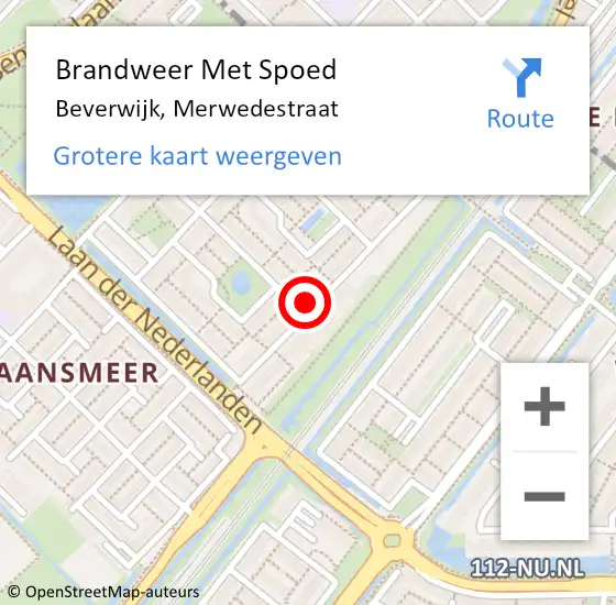Locatie op kaart van de 112 melding: Brandweer Met Spoed Naar Beverwijk, Merwedestraat op 10 november 2023 18:35