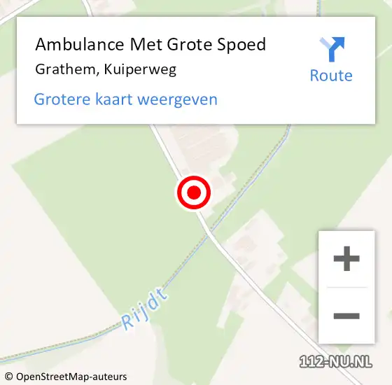 Locatie op kaart van de 112 melding: Ambulance Met Grote Spoed Naar Grathem, Kuiperweg op 10 november 2023 18:48