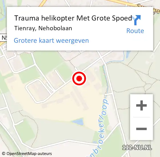Locatie op kaart van de 112 melding: Trauma helikopter Met Grote Spoed Naar Tienray, Nehobolaan op 10 november 2023 23:33