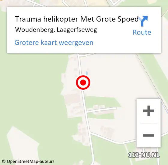 Locatie op kaart van de 112 melding: Trauma helikopter Met Grote Spoed Naar Woudenberg, Laagerfseweg op 11 november 2023 00:09