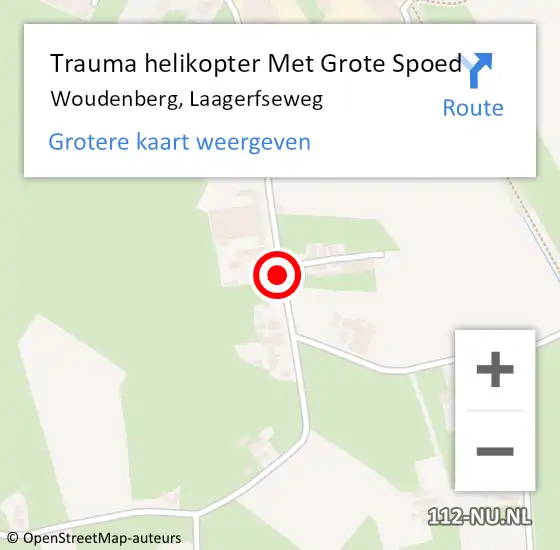 Locatie op kaart van de 112 melding: Trauma helikopter Met Grote Spoed Naar Woudenberg, Laagerfseweg op 11 november 2023 00:13
