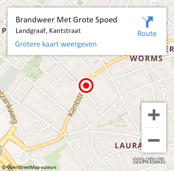 Locatie op kaart van de 112 melding: Brandweer Met Grote Spoed Naar Landgraaf, Kantstraat op 11 november 2023 01:21