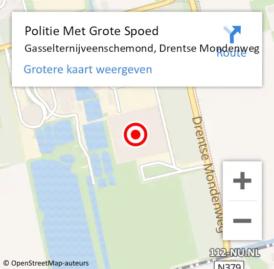 Locatie op kaart van de 112 melding: Politie Met Grote Spoed Naar Gasselternijveenschemond, Drentse Mondenweg op 11 november 2023 01:26