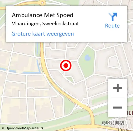 Locatie op kaart van de 112 melding: Ambulance Met Spoed Naar Vlaardingen, Sweelinckstraat op 11 november 2023 02:45