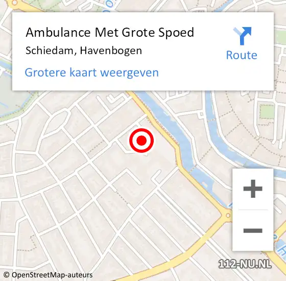 Locatie op kaart van de 112 melding: Ambulance Met Grote Spoed Naar Schiedam, Havenbogen op 11 november 2023 04:55
