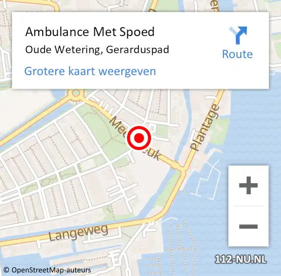 Locatie op kaart van de 112 melding: Ambulance Met Spoed Naar Oude Wetering, Gerarduspad op 11 november 2023 10:28