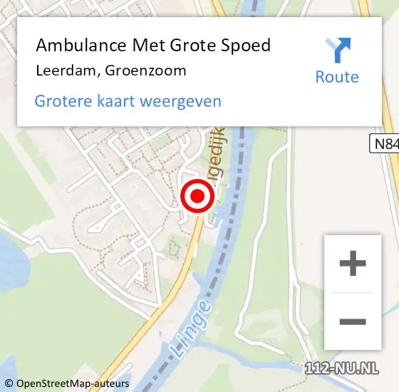 Locatie op kaart van de 112 melding: Ambulance Met Grote Spoed Naar Leerdam, Groenzoom op 11 november 2023 13:06