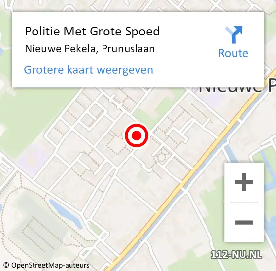 Locatie op kaart van de 112 melding: Politie Met Grote Spoed Naar Nieuwe Pekela, Prunuslaan op 11 november 2023 13:20