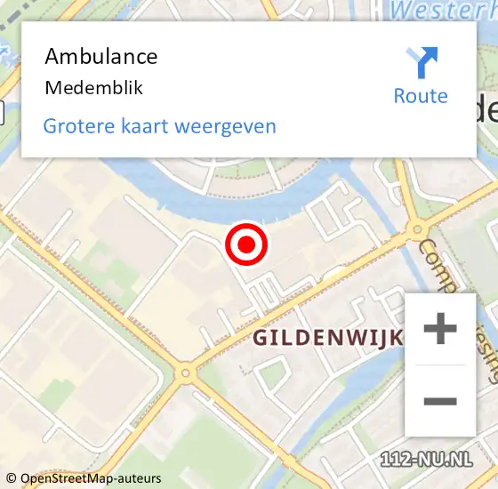 Locatie op kaart van de 112 melding: Ambulance Medemblik op 11 november 2023 14:14