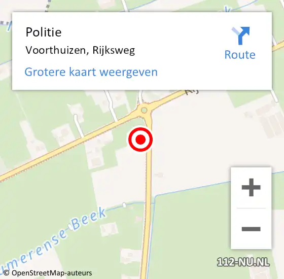 Locatie op kaart van de 112 melding: Politie Voorthuizen, Rijksweg op 11 november 2023 14:39