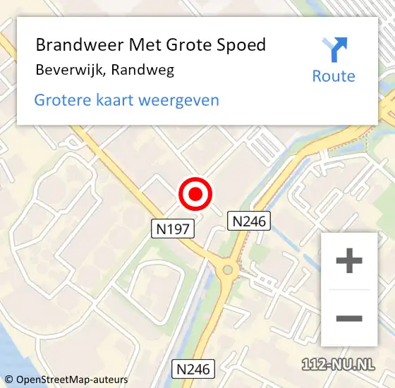 Locatie op kaart van de 112 melding: Brandweer Met Grote Spoed Naar Beverwijk, Randweg op 11 november 2023 15:33