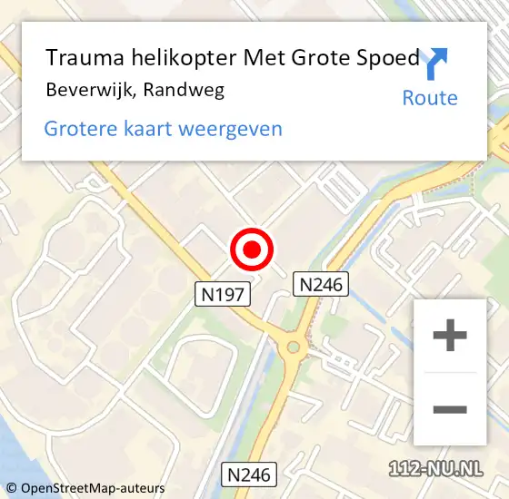 Locatie op kaart van de 112 melding: Trauma helikopter Met Grote Spoed Naar Beverwijk, Randweg op 11 november 2023 15:35