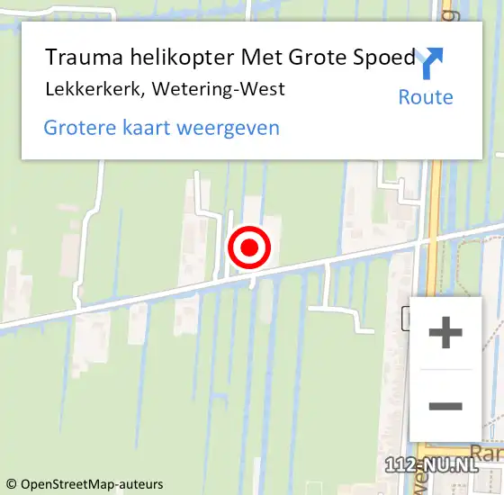 Locatie op kaart van de 112 melding: Trauma helikopter Met Grote Spoed Naar Lekkerkerk, Wetering-West op 11 november 2023 16:30
