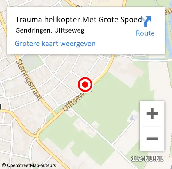 Locatie op kaart van de 112 melding: Trauma helikopter Met Grote Spoed Naar Gendringen, Ulftseweg op 11 november 2023 17:22