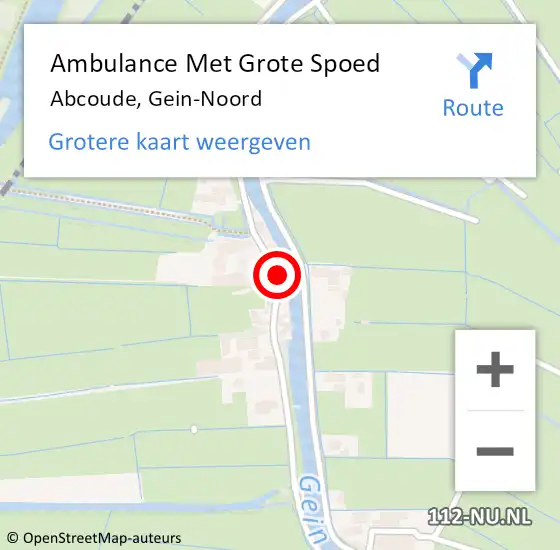 Locatie op kaart van de 112 melding: Ambulance Met Grote Spoed Naar Abcoude, Gein-Noord op 11 november 2023 17:52