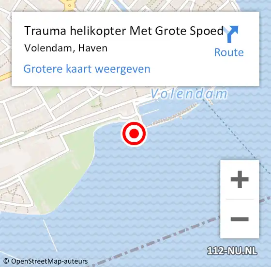 Locatie op kaart van de 112 melding: Trauma helikopter Met Grote Spoed Naar Volendam, Haven op 11 november 2023 20:50