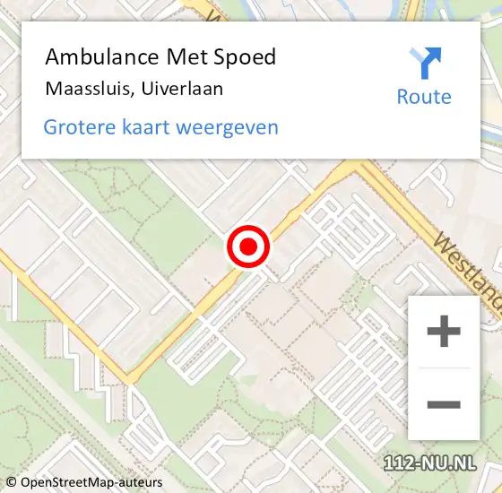 Locatie op kaart van de 112 melding: Ambulance Met Spoed Naar Maassluis, Uiverlaan op 11 november 2023 22:30