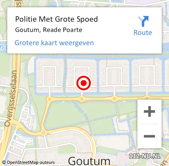Locatie op kaart van de 112 melding: Politie Met Grote Spoed Naar Goutum, Reade Poarte op 11 november 2023 22:40
