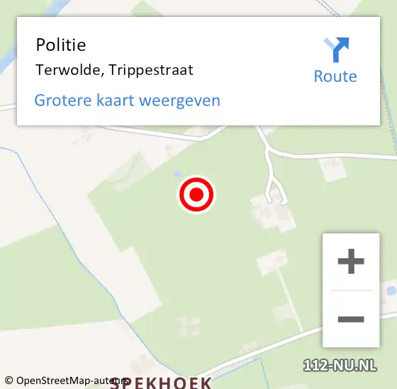 Locatie op kaart van de 112 melding: Politie Terwolde, Trippestraat op 12 november 2023 05:28