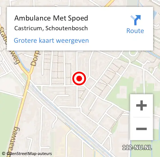 Locatie op kaart van de 112 melding: Ambulance Met Spoed Naar Castricum, Schoutenbosch op 12 november 2023 06:32