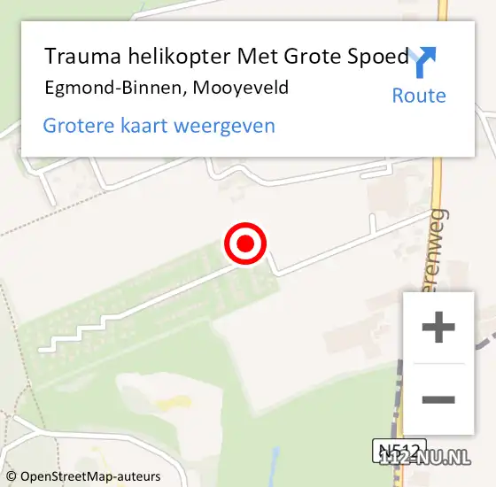 Locatie op kaart van de 112 melding: Trauma helikopter Met Grote Spoed Naar Egmond-Binnen, Mooyeveld op 12 november 2023 06:34