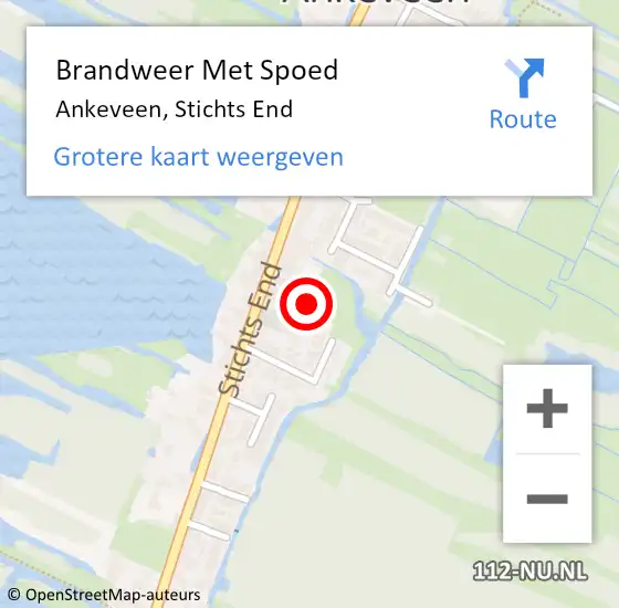 Locatie op kaart van de 112 melding: Brandweer Met Spoed Naar Ankeveen, Stichts End op 12 november 2023 07:47