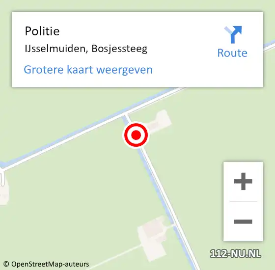 Locatie op kaart van de 112 melding: Politie IJsselmuiden, Bosjessteeg op 12 november 2023 08:00