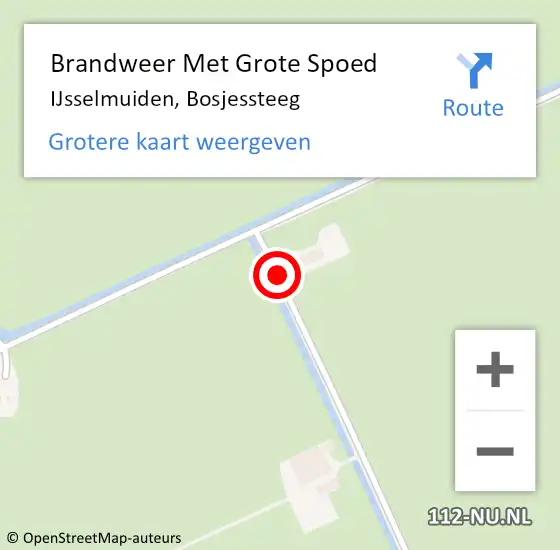 Locatie op kaart van de 112 melding: Brandweer Met Grote Spoed Naar IJsselmuiden, Bosjessteeg op 12 november 2023 08:01