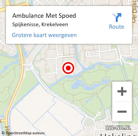 Locatie op kaart van de 112 melding: Ambulance Met Spoed Naar Spijkenisse, Krekelveen op 12 november 2023 08:47