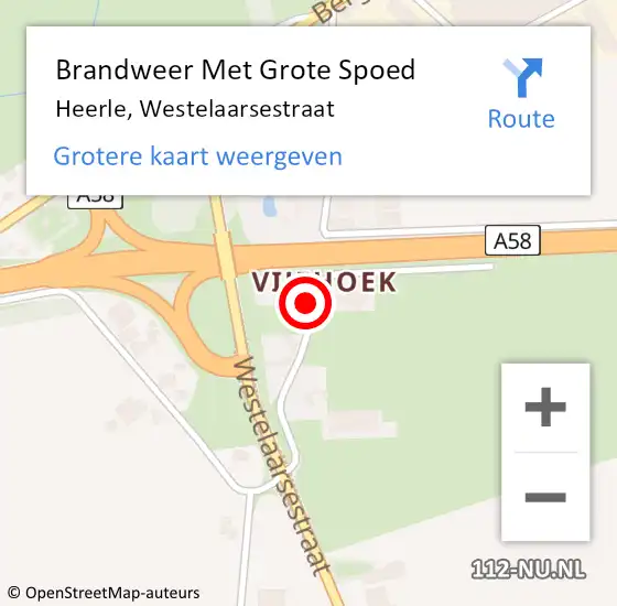 Locatie op kaart van de 112 melding: Brandweer Met Grote Spoed Naar Heerle, Westelaarsestraat op 12 november 2023 09:52