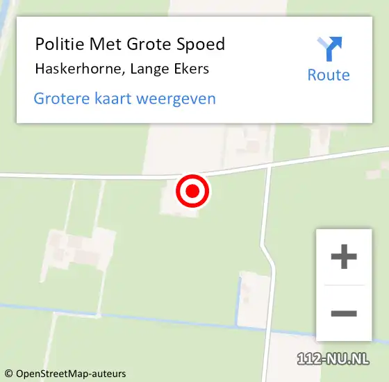 Locatie op kaart van de 112 melding: Politie Met Grote Spoed Naar Haskerhorne, Lange Ekers op 12 november 2023 09:55