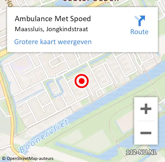 Locatie op kaart van de 112 melding: Ambulance Met Spoed Naar Maassluis, Jongkindstraat op 12 november 2023 11:56