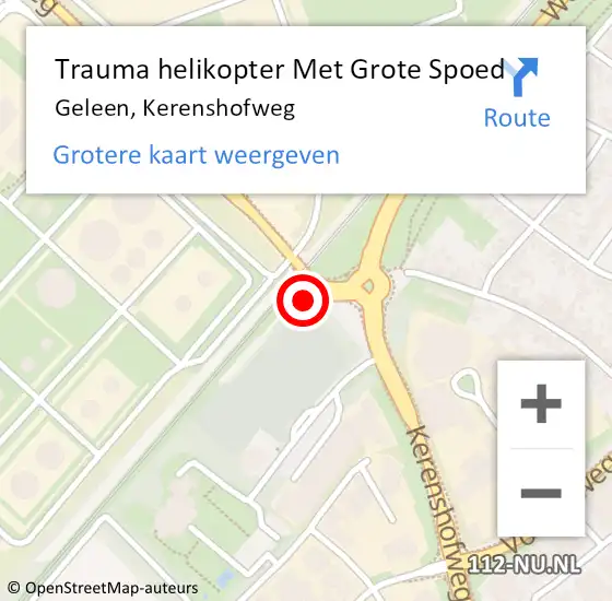 Locatie op kaart van de 112 melding: Trauma helikopter Met Grote Spoed Naar Geleen, Kerenshofweg op 12 november 2023 12:23