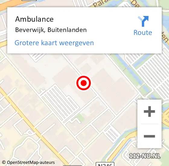 Locatie op kaart van de 112 melding: Ambulance Beverwijk, Buitenlanden op 12 november 2023 15:30