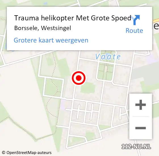 Locatie op kaart van de 112 melding: Trauma helikopter Met Grote Spoed Naar Borssele, Westsingel op 12 november 2023 16:59