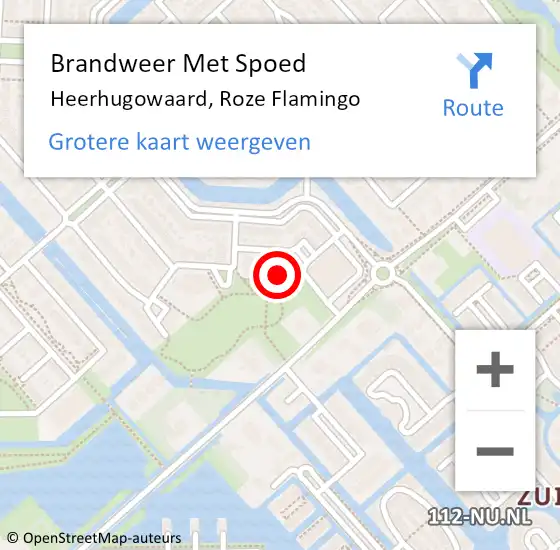 Locatie op kaart van de 112 melding: Brandweer Met Spoed Naar Heerhugowaard, Roze Flamingo op 12 november 2023 17:48