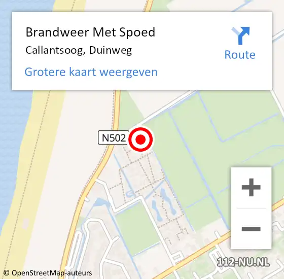 Locatie op kaart van de 112 melding: Brandweer Met Spoed Naar Callantsoog, Duinweg op 12 november 2023 17:53