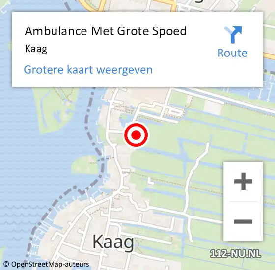 Locatie op kaart van de 112 melding: Ambulance Met Grote Spoed Naar Kaag op 12 november 2023 19:35