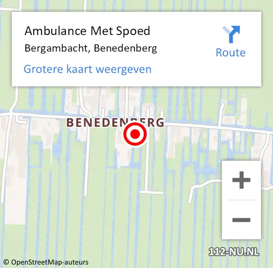 Locatie op kaart van de 112 melding: Ambulance Met Spoed Naar Bergambacht, Benedenberg op 12 november 2023 19:43