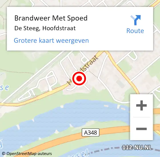 Locatie op kaart van de 112 melding: Brandweer Met Spoed Naar De Steeg, Hoofdstraat op 13 november 2023 00:15